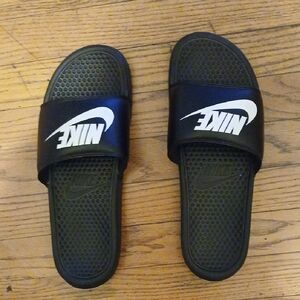 Nike Black and White Men's Slide Sandals